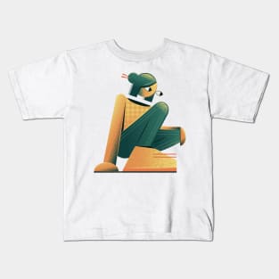 Asian woman in squat Kids T-Shirt